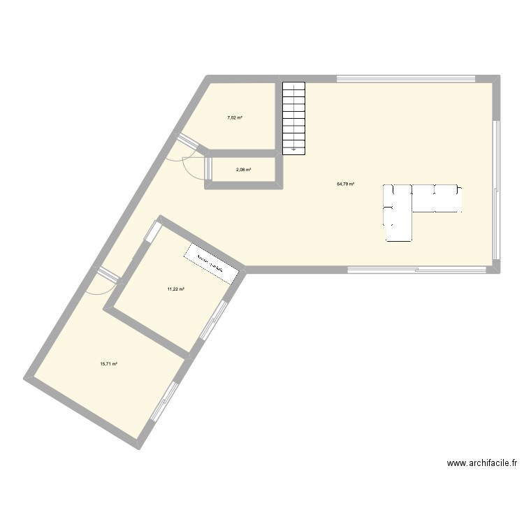 kera. Plan de 5 pièces et 101 m2