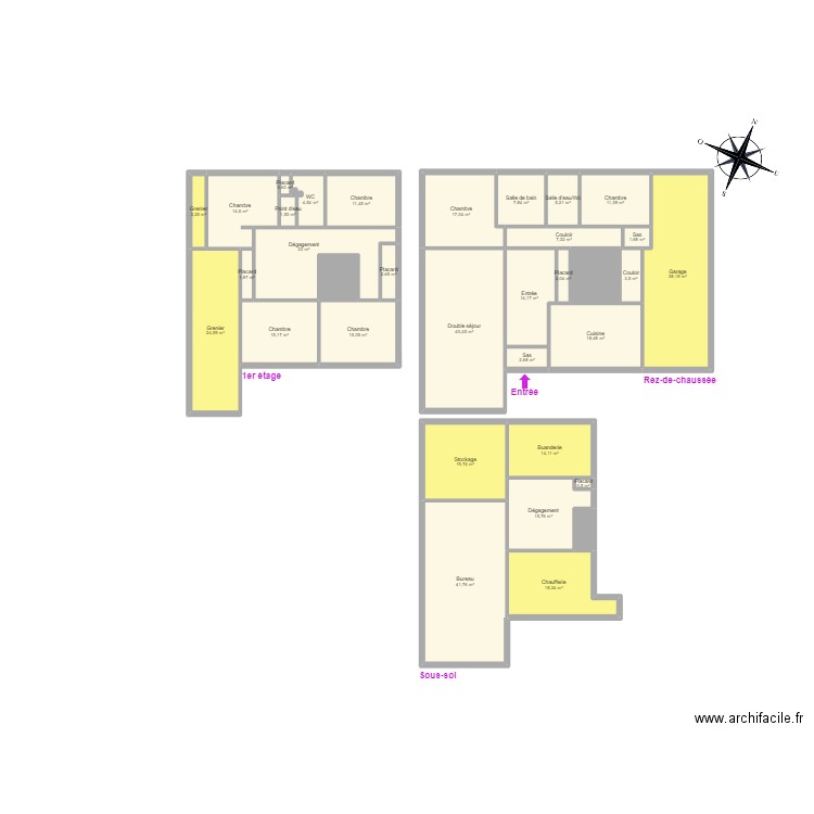 ROYER EULMONT. Plan de 35 pièces et 414 m2