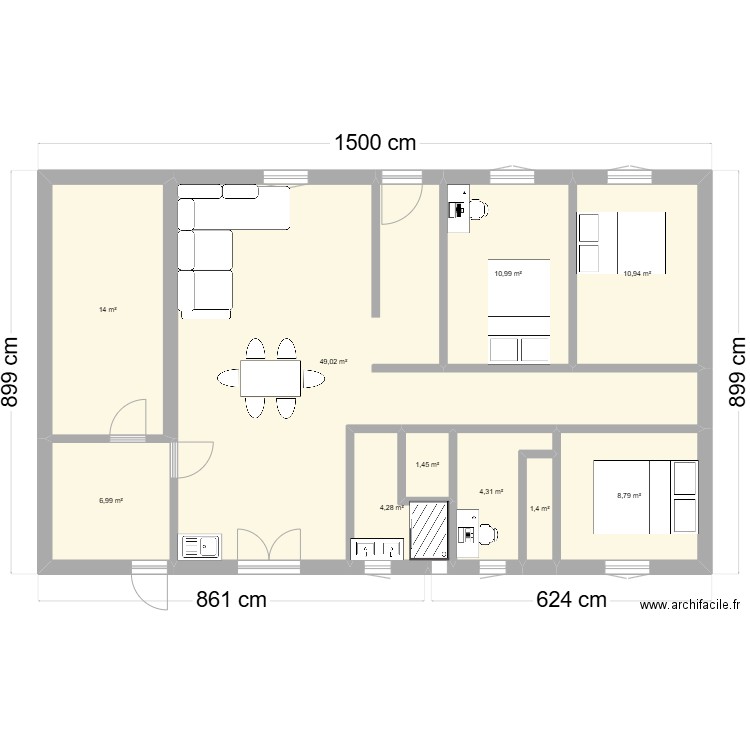 valence. Plan de 10 pièces et 112 m2