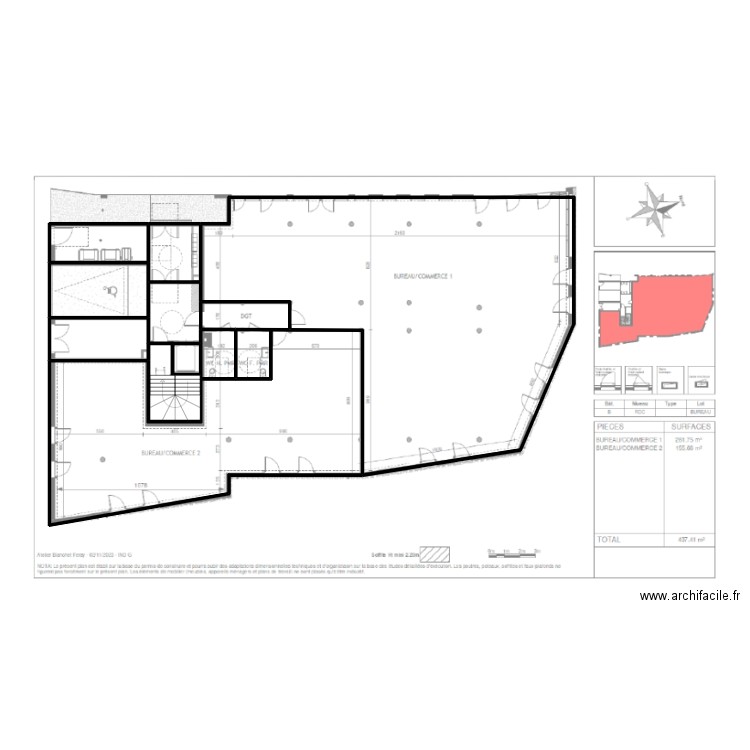 49859-croquis RDC. Plan de 11 pièces et 139 m2