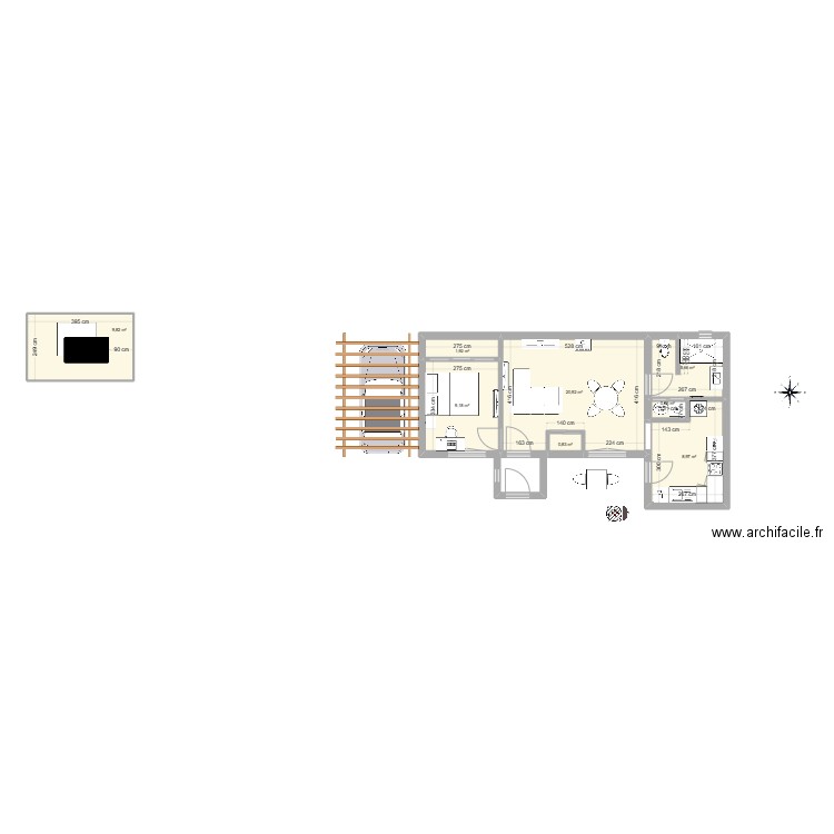 PLAN INTERIEUR 3. Plan de 8 pièces et 58 m2