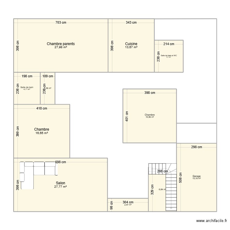 MAISON BAGDAD. Plan de 11 pièces et 139 m2