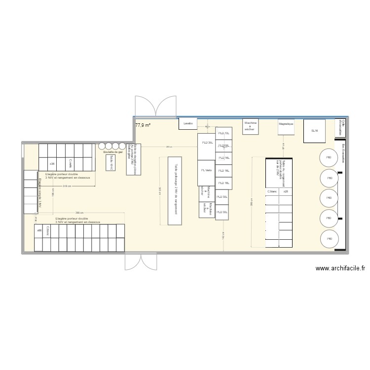 plan atelier 1. Plan de 1 pièce et 78 m2