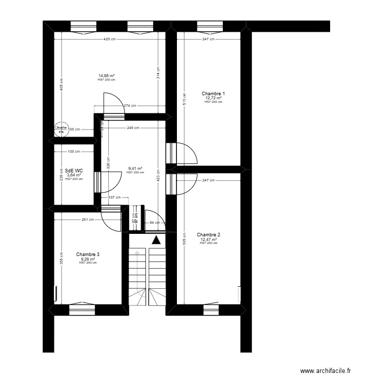 ROBERTSON. Plan de 6 pièces et 62 m2