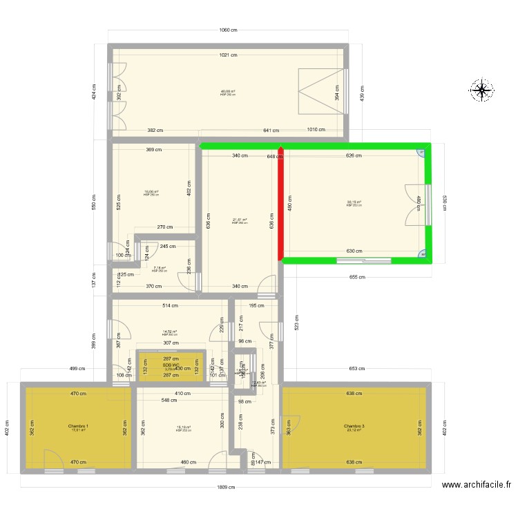 PLAN POUR CONSTRUCTION 2024. Plan de 12 pièces et 202 m2