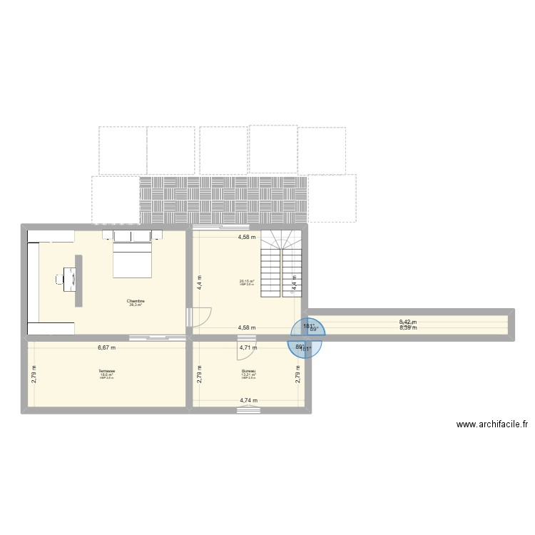 EXTENSION ANCY ETAGE. Plan de 5 pièces et 88 m2