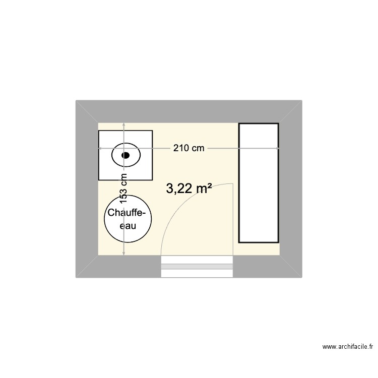 celier. Plan de 1 pièce et 3 m2