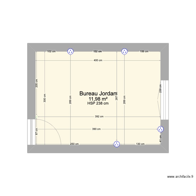 Maison. Plan de 1 pièce et 12 m2