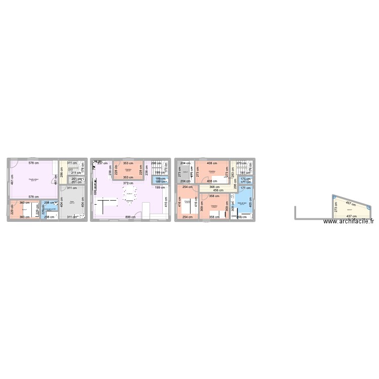 maison3. Plan de 17 pièces et 191 m2