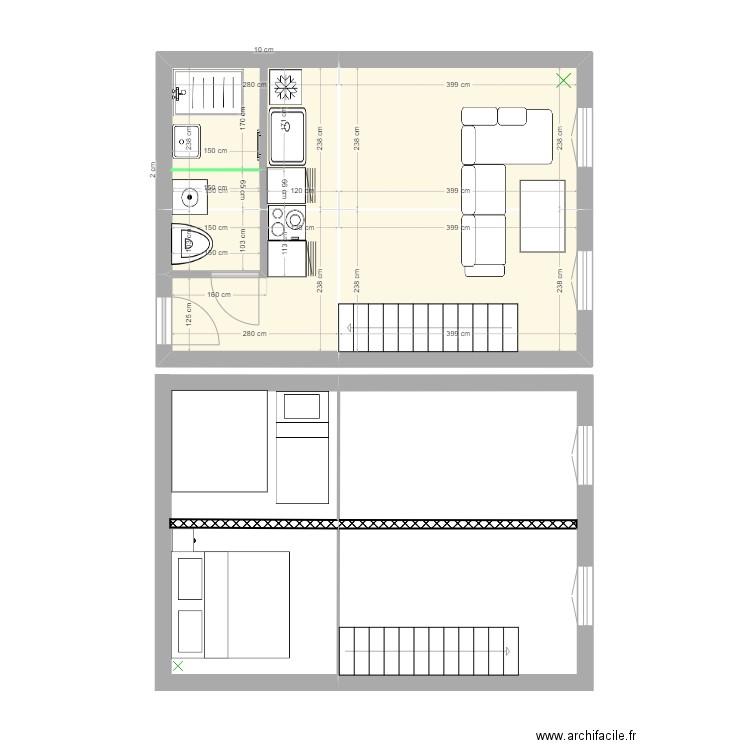 Place Chazette. Plan de 5 pièces et 32 m2