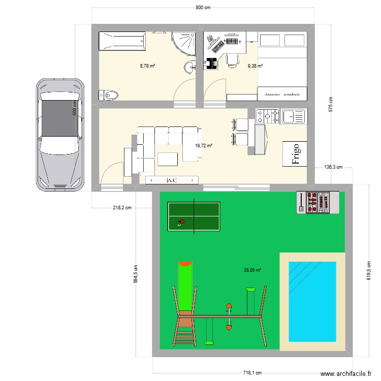 Sedrik. Plan de 4 pièces et 76 m2