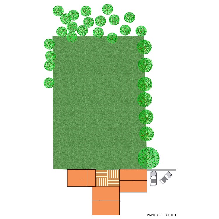 plan de masse. Plan de 3 pièces et 82 m2