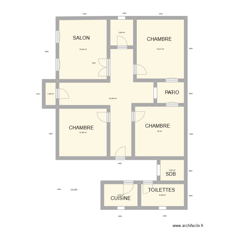 SARR. Plan de 11 pièces et 117 m2