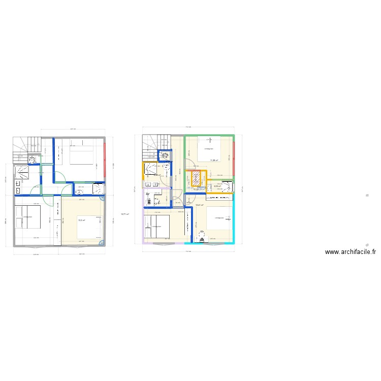 PROJET St CHRISTOPHE 2. Plan de 10 pièces et 68 m2