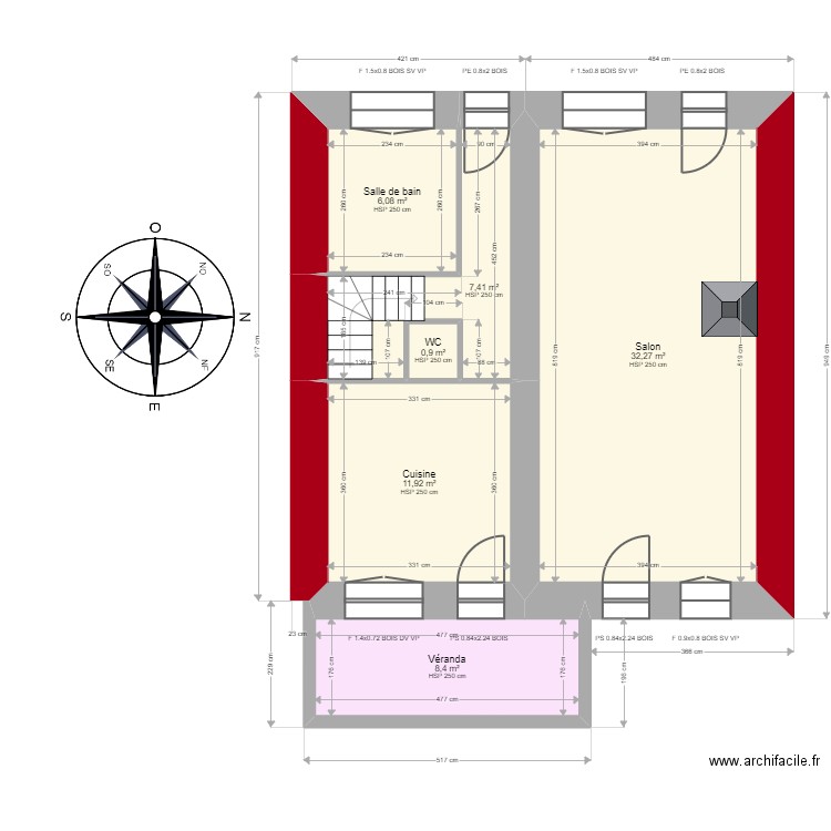 ML24010419 PETITJEAN. Plan de 13 pièces et 128 m2