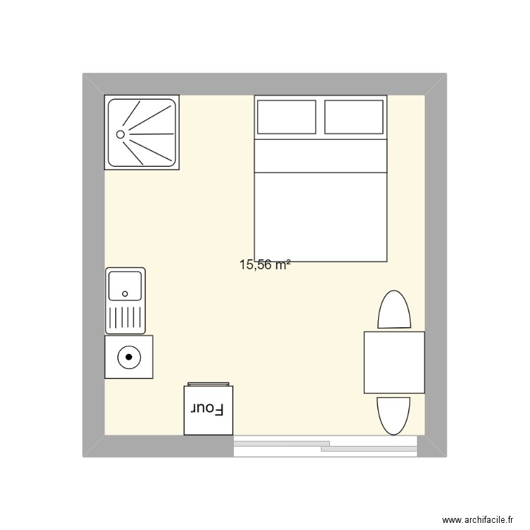 camping. Plan de 1 pièce et 16 m2