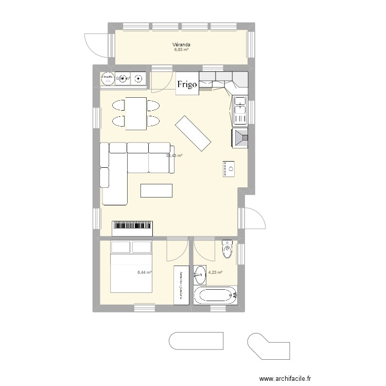 286 chemin du Lac-de-L'Orignal. Plan de 5 pièces et 54 m2