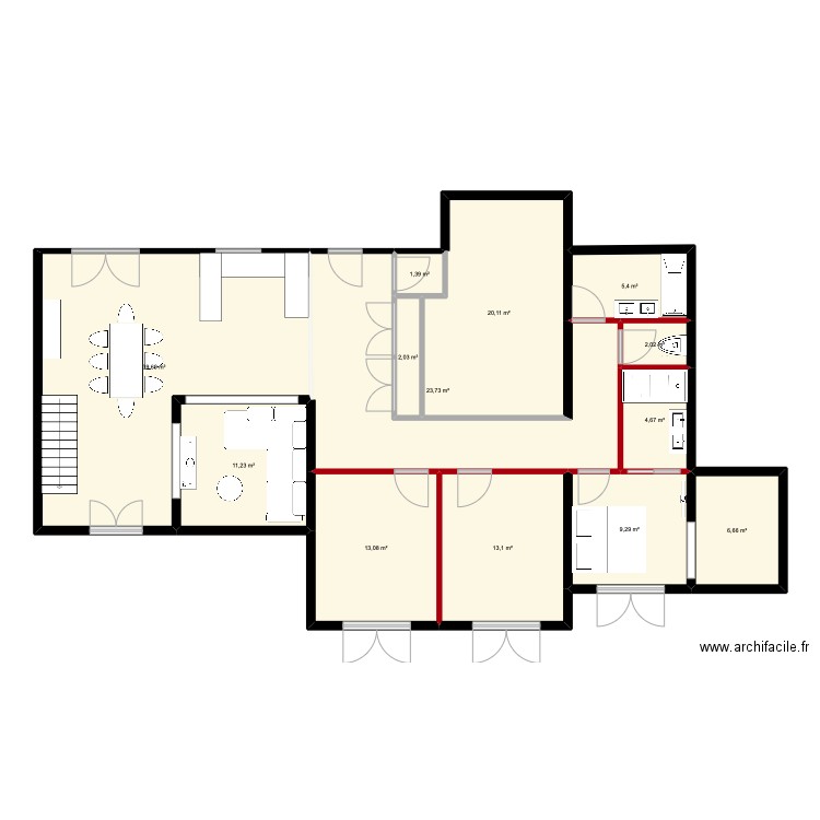 colin. Plan de 12 pièces et 153 m2