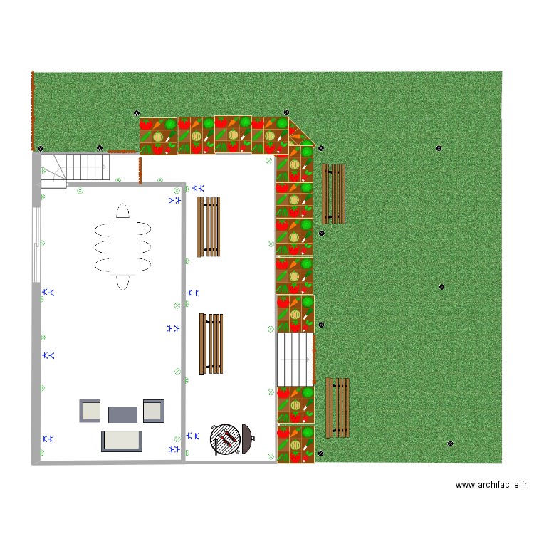 projet terrasse. Plan de 1 pièce et 39 m2