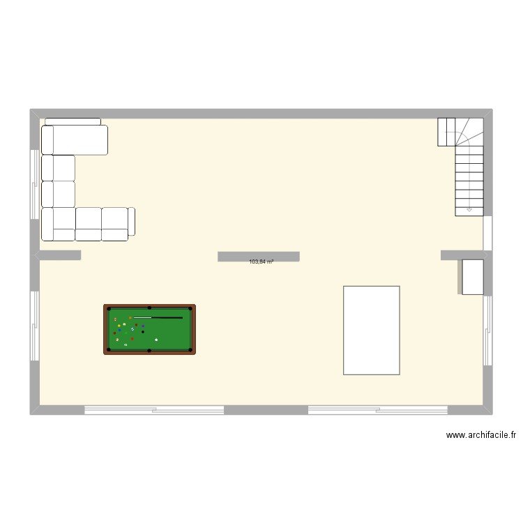 Projet pardines. Plan de 1 pièce et 104 m2