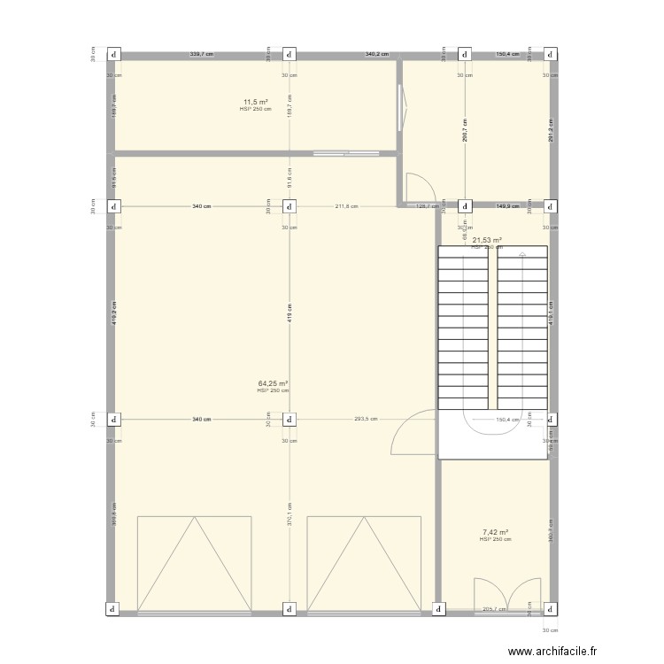 HOCINE RDC1. Plan de 4 pièces et 105 m2