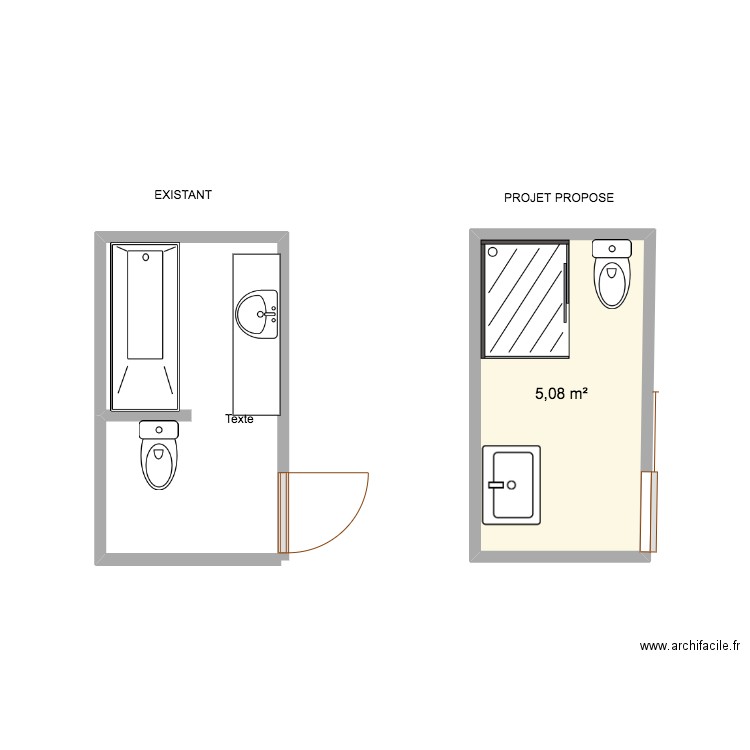 MURIELLE BERNARD. Plan de 1 pièce et 5 m2