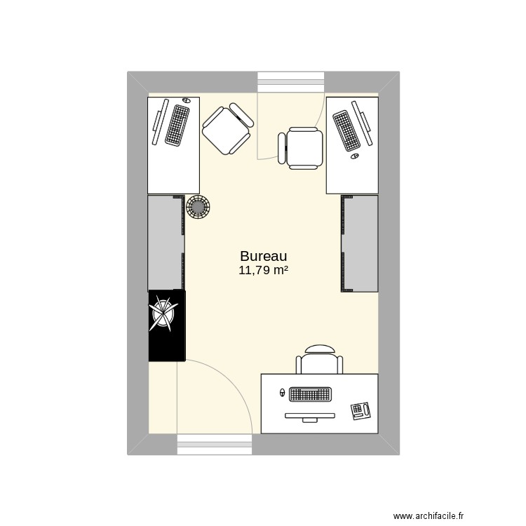 Bureau PréviOps. Plan de 1 pièce et 12 m2