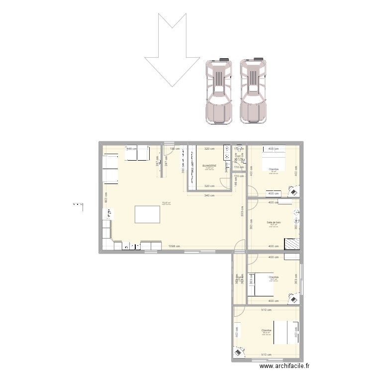 PROJET MAISON BEN ET FRED. Plan de 8 pièces et 158 m2