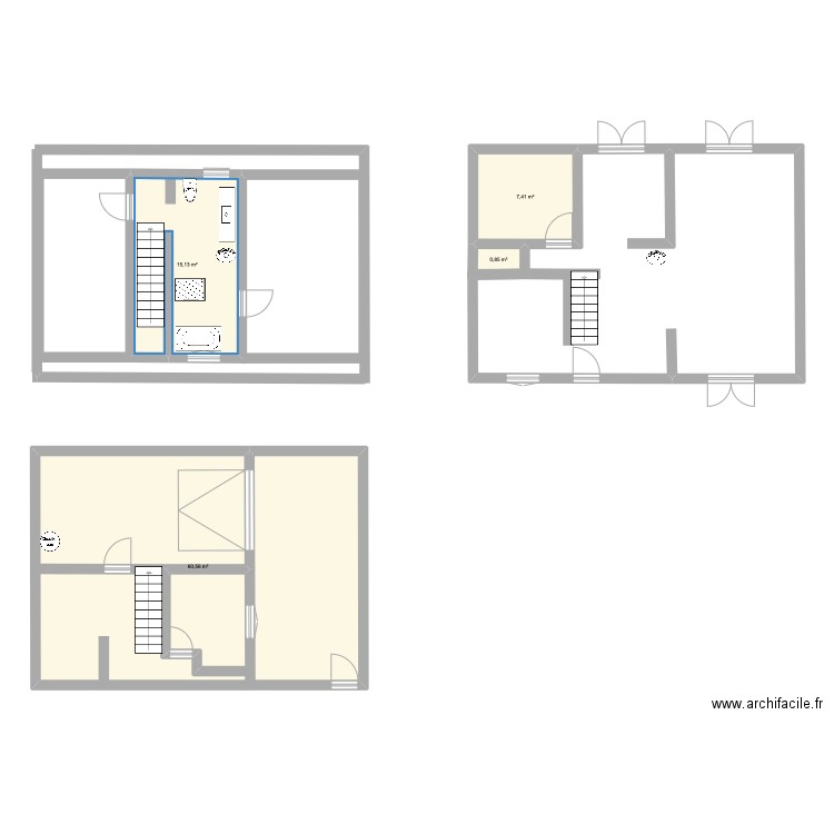 Maison Reignac sur Indre. Plan de 4 pièces et 84 m2