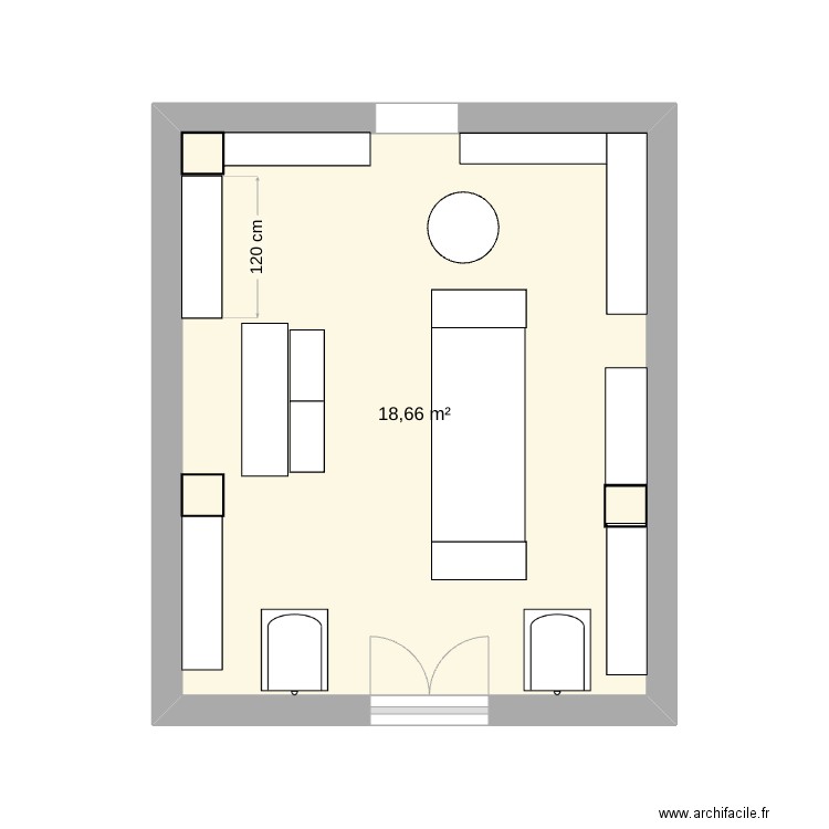 plan Yves rocher. Plan de 1 pièce et 19 m2