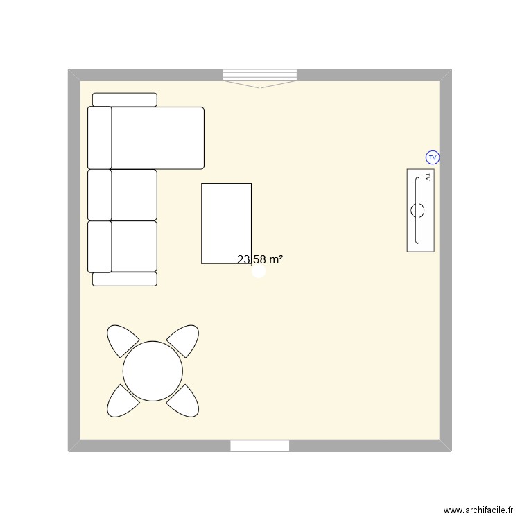 Chambre. Plan de 1 pièce et 24 m2