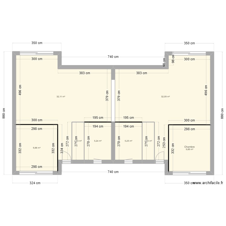 plan 2. Plan de 8 pièces et 99 m2