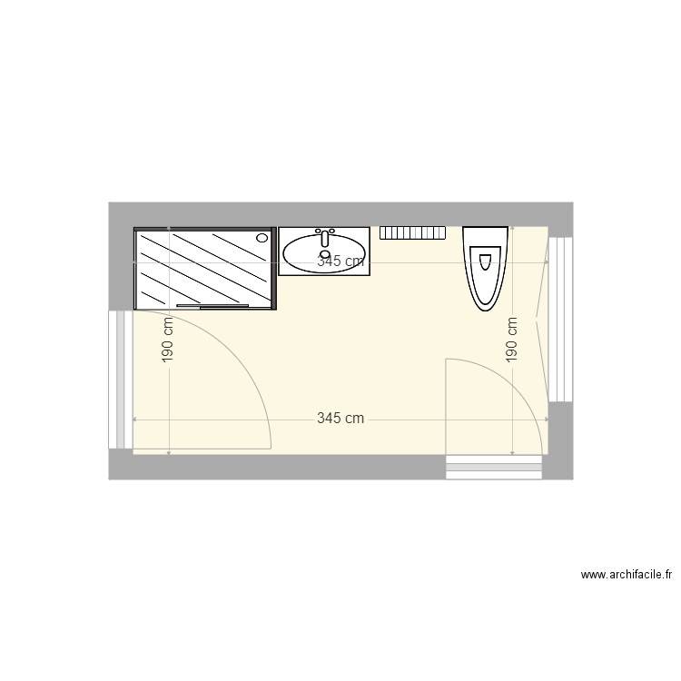 WANDOWSKI - Existant. Plan de 1 pièce et 7 m2