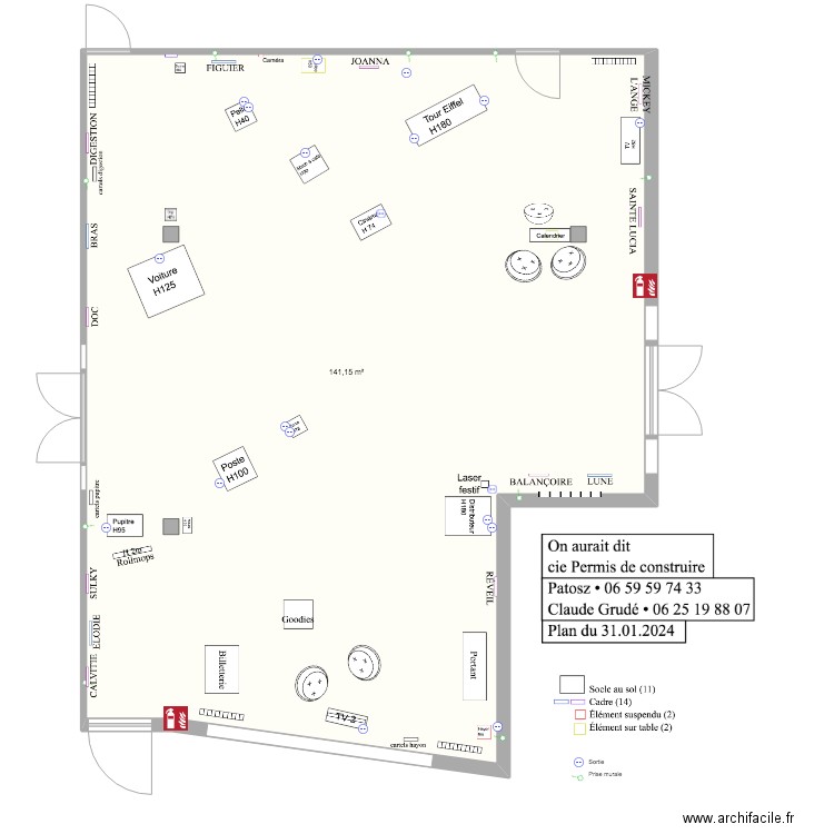 EnvoléeII. Plan de 1 pièce et 141 m2