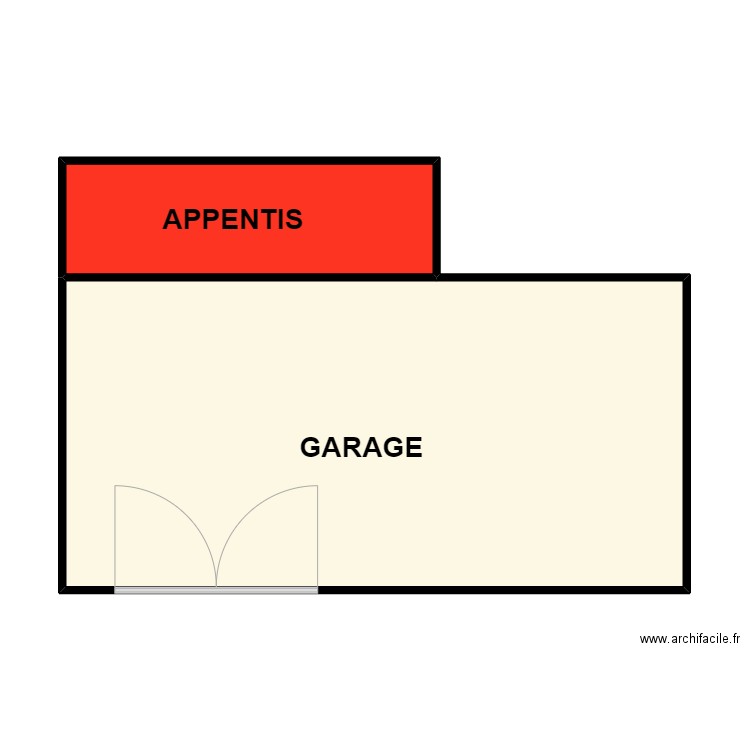 LOUERAT GEORGES. Plan de 2 pièces et 58 m2