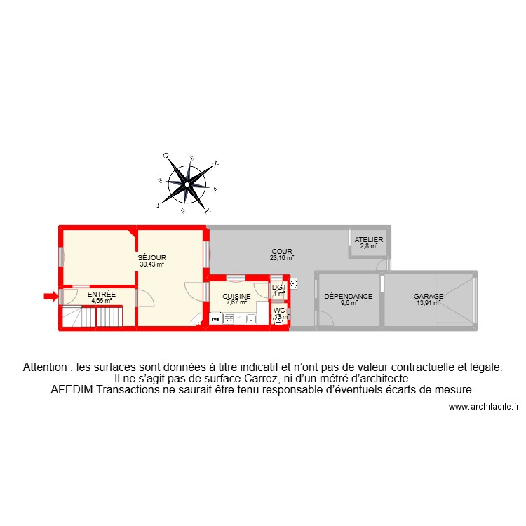 BI15049. Plan de 16 pièces et 134 m2