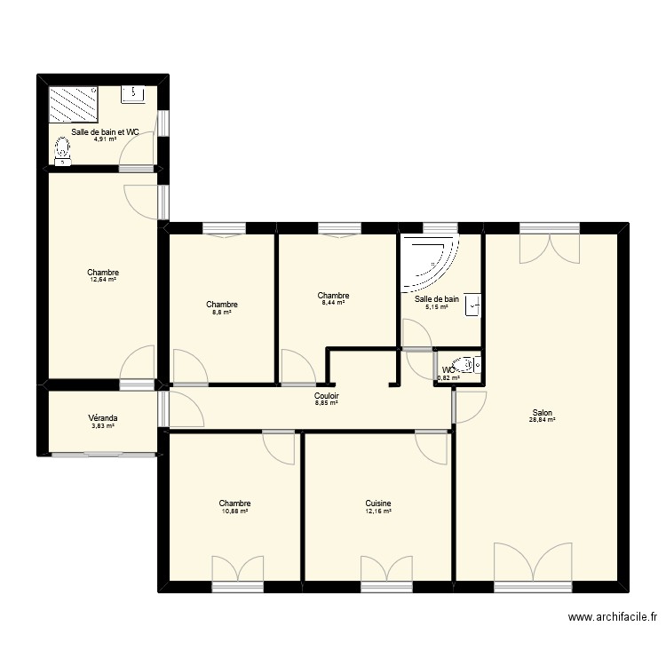 stepanian 2. Plan de 11 pièces et 105 m2