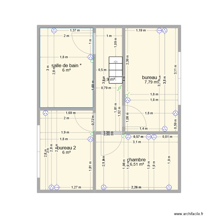 edouar. Plan de 5 pièces et 30 m2