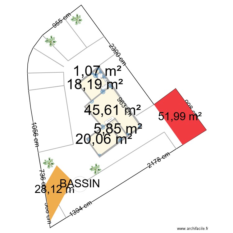 MAISON TEMPORAIRE. Plan de 5 pièces et 91 m2