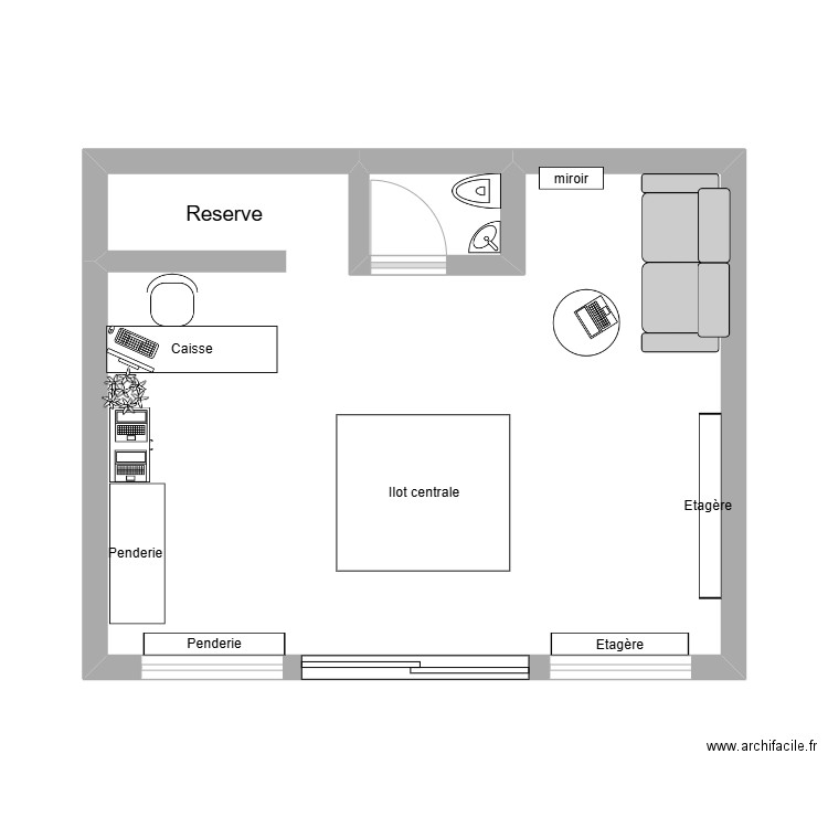 La maison bouquinet. Plan de 2 pièces et 32 m2