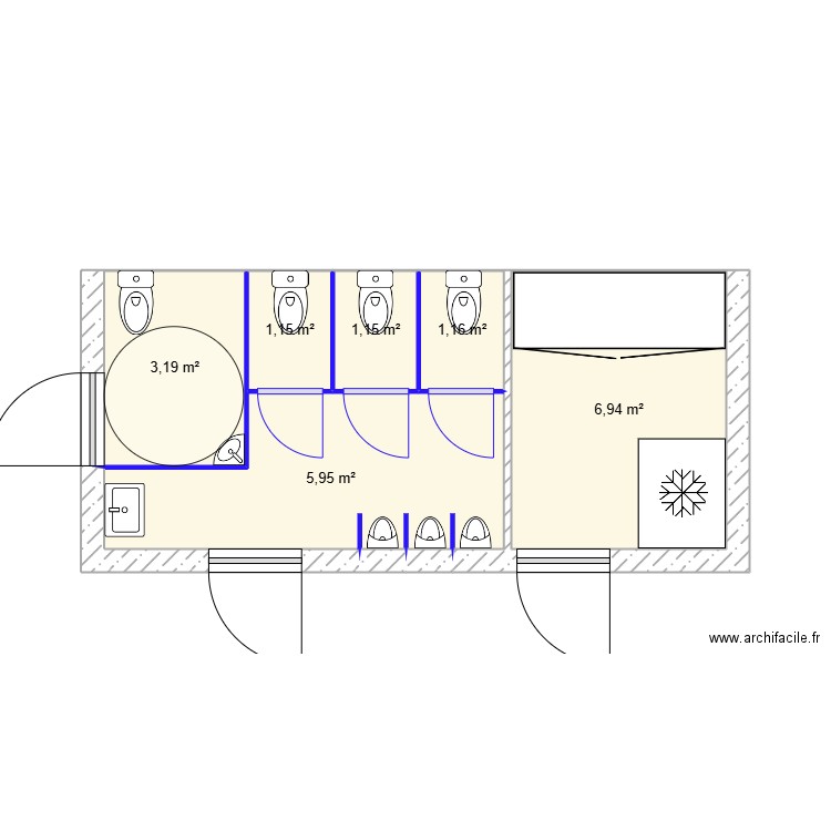 Amis de bergon. Plan de 6 pièces et 20 m2