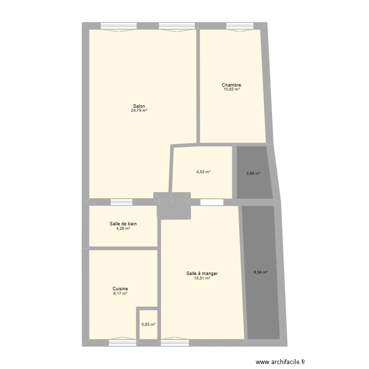 RP RDC . Plan de 12 pièces et 78 m2