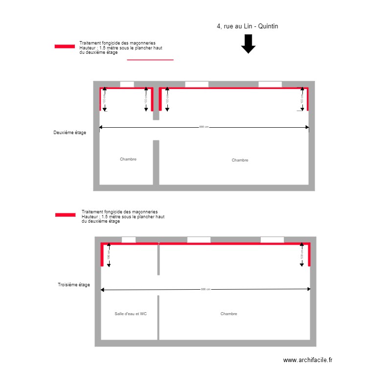 PIERRE - QUINTIN - 1. Plan de 2 pièces et 72 m2