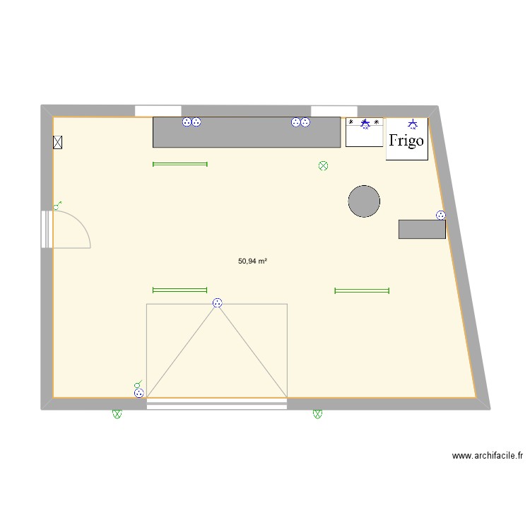 Yohan. Plan de 1 pièce et 51 m2