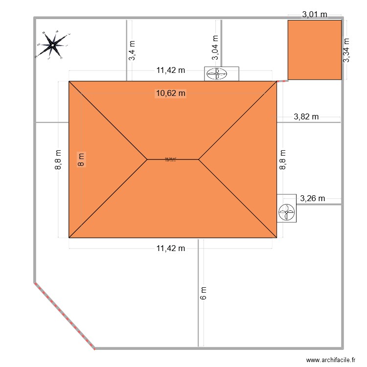 MAISON VALENCE 2. Plan de 1 pièce et 85 m2