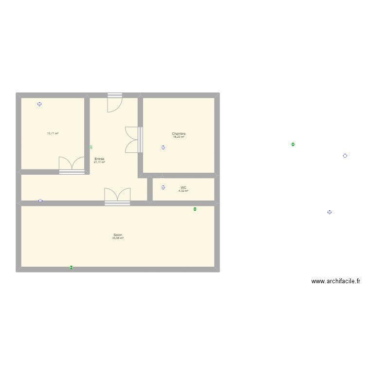 FERRANDO. Plan de 5 pièces et 91 m2