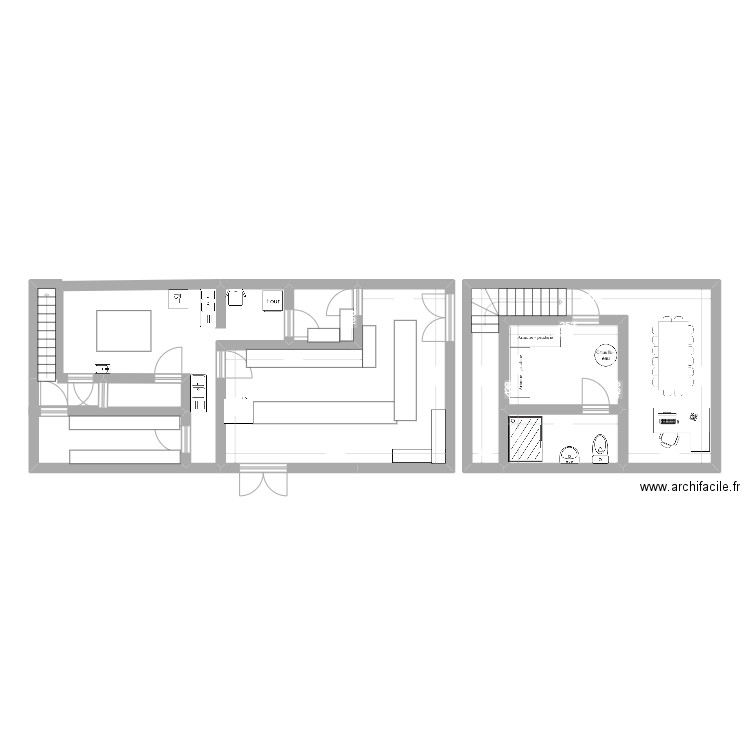 boucherie. Plan de 6 pièces et 47 m2