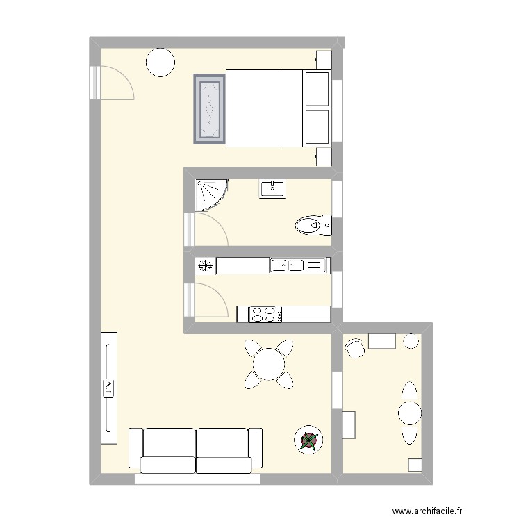 XA100. Plan de 4 pièces et 59 m2