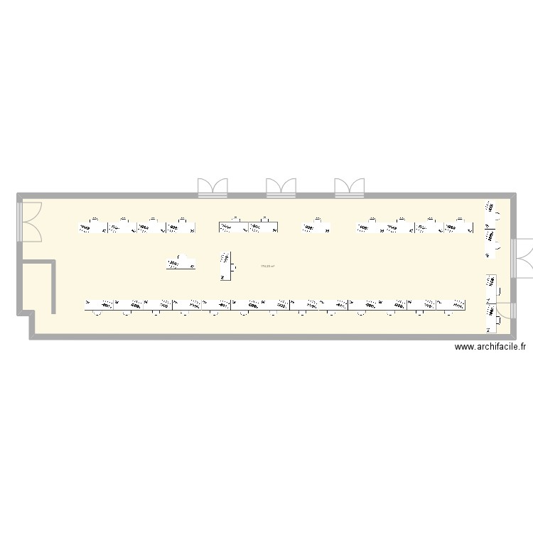 SALLE MALLET. Plan de 1 pièce et 174 m2