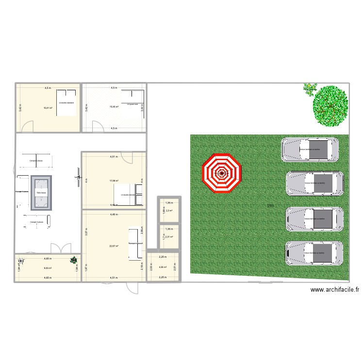 PLAN_MAISON. Plan de 7 pièces et 71 m2